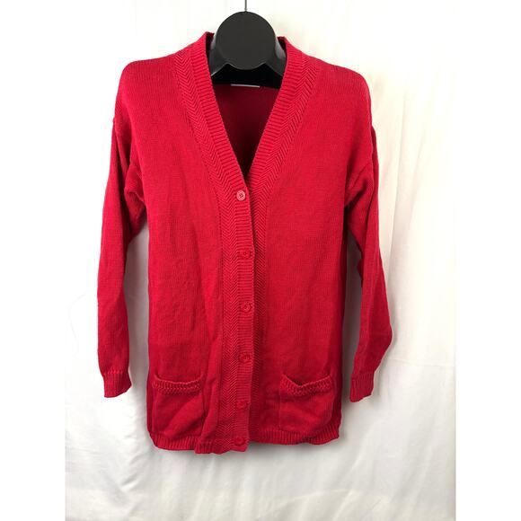 Vintage 1990s Westbound Red Long Sweater Cardigan Women’s Small - Picture 3 of 10